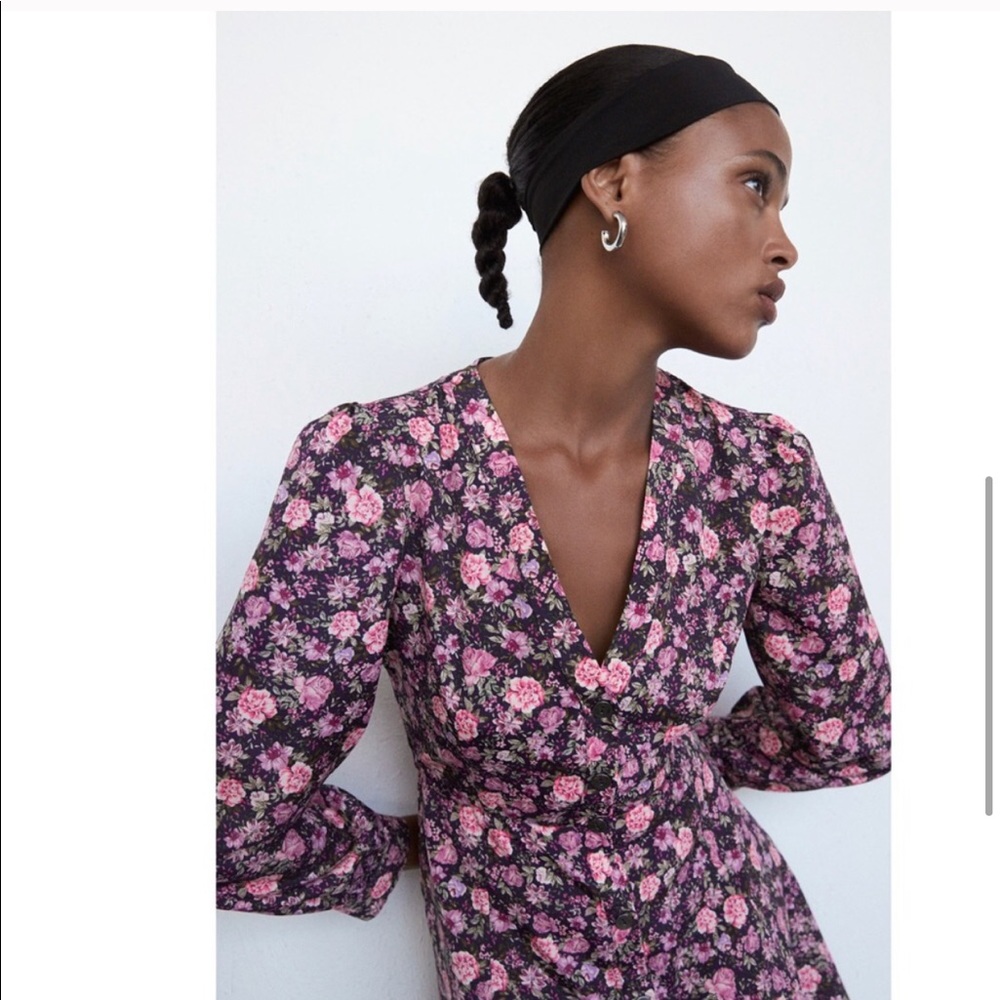 NWT Zara Floral Print Dress - Picture 3 of 7